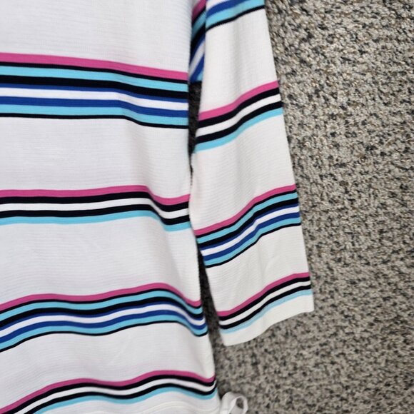 T by Talbots Top Womens XS Blue Striped Scoop‎ Neck Oversized Tee Casual Ladies - Picture 2 of 7